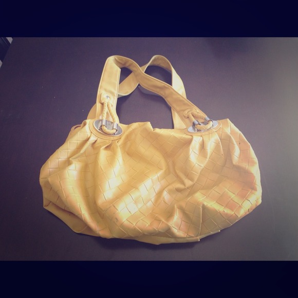 Yellow non-leather handbag