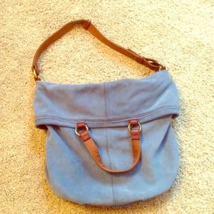 Blue Suede Lucky Brand Hobo Bag