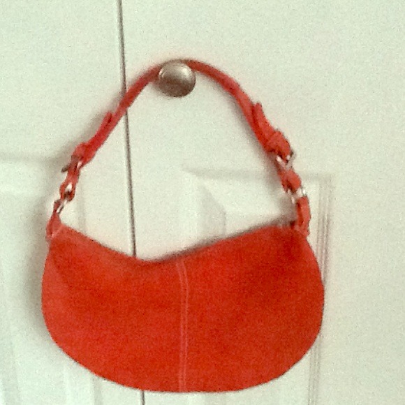 Suede coral mini bag