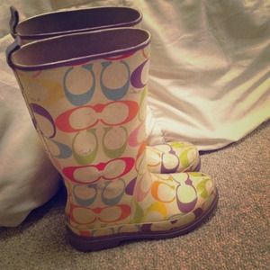 Coach rain boots size seven