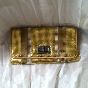 SALE - BCBG Gold metallic clutch - NWOT