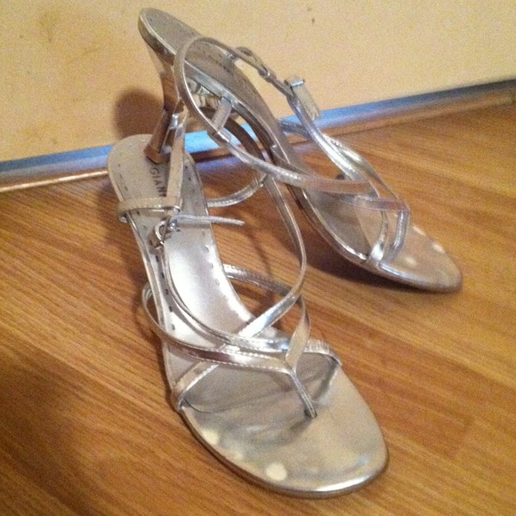 Silver strapped high heals