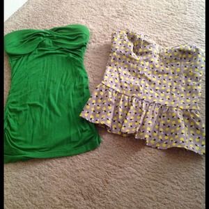 Bundle 2 cute strapless summer tops