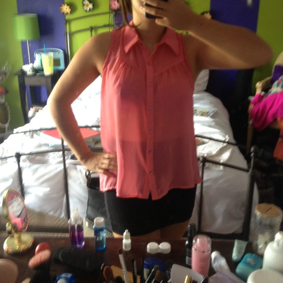 Pink chiffon blouse