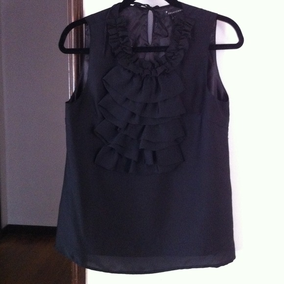 Forever 21 black ruffle top