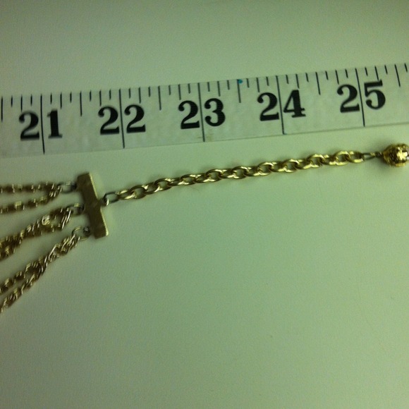 Vintage Costume Necklace Gold Tone Multi Strand. - Picture 4 of 4
