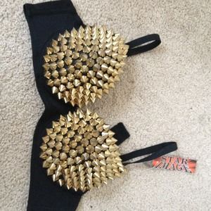 ❗️Reduced❗️NWT gold spiked studded sexy bra