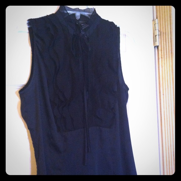 Black Top with Keyhole Neckline