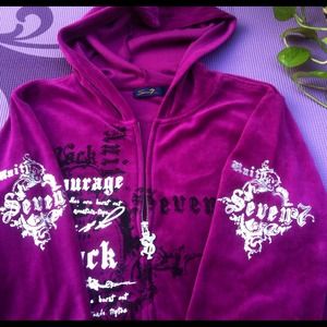SEVEN7 velour hoodie