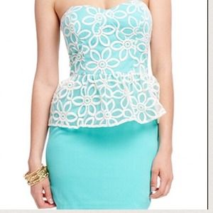 Peplum Light Blue Dress