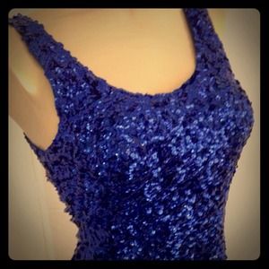 Blue sequin dress