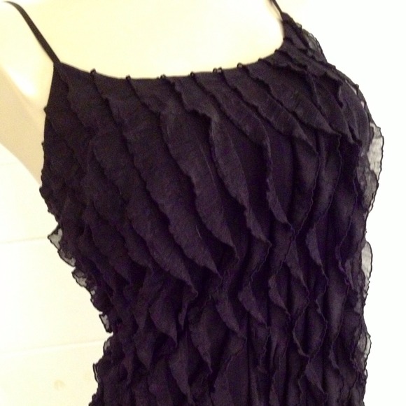 Ruffle black tank