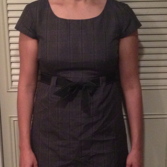 STUDIO I PETTITE GREY PLAID DRESS