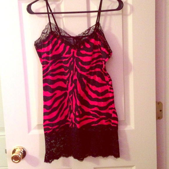 Pink & Black zebra tank!