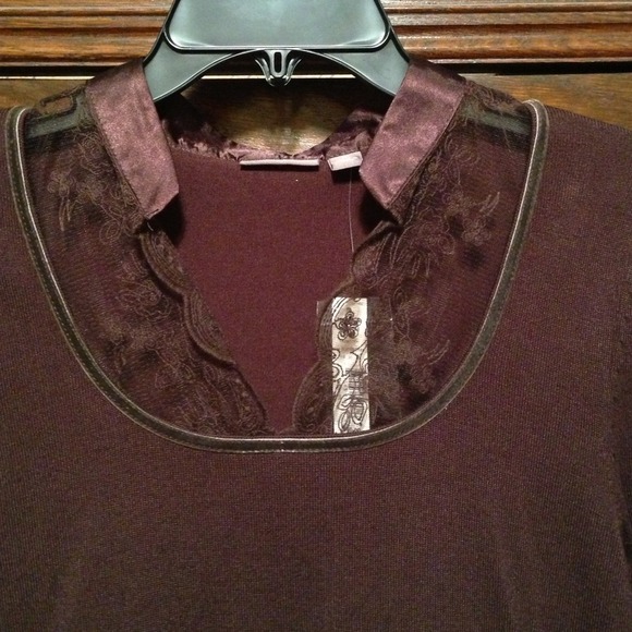 Lace & Velvet Trimmed Sweater