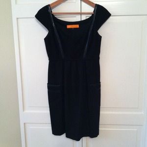 Cynthia Steffe black dress w/ faux-leather details