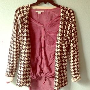 Houndstooth cardigan, worn once