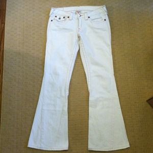True Religion white flare jeans
