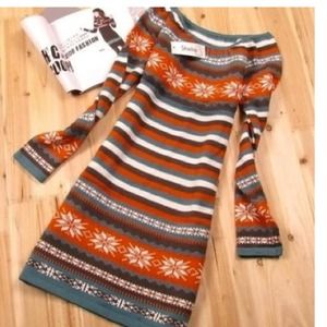 Cute harvest mini sweater tunic dress