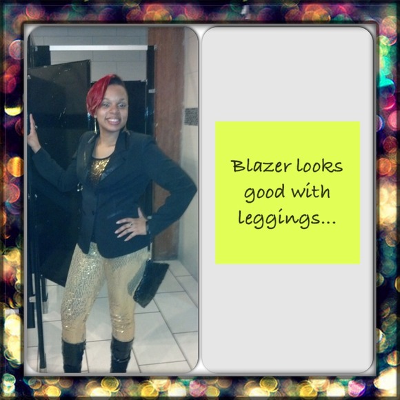 Sophisticated Black Blazer w/Satin Trim