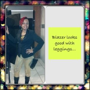 Sophisticated Black Blazer w/Satin Trim