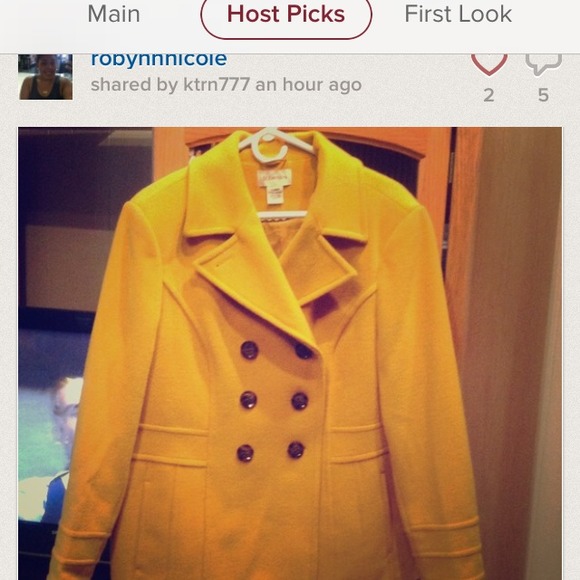 🎉🎉HOST PICK 10/23🎉🎉Mustard Yellow Wool Peacoat