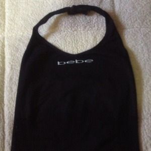 Bundle Bebe halter top and open back black shirt