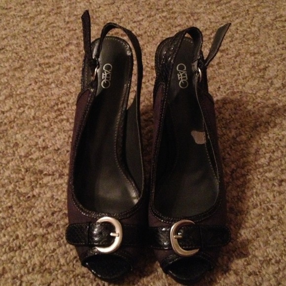 ***$5*** Cato black peek a boo shoes