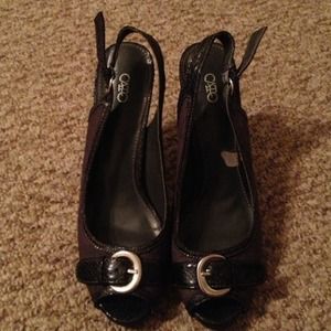 ***$5*** Cato black peek a boo shoes