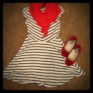 Striped a-line dress