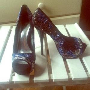 Cute rhinestone heels