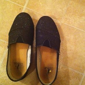 Shoes black glittery slightly used.