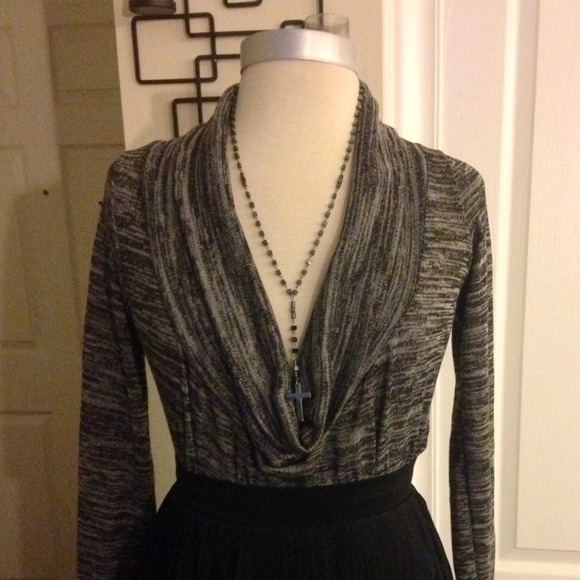 Wet Seal Knit Cowl Neck Crop Top