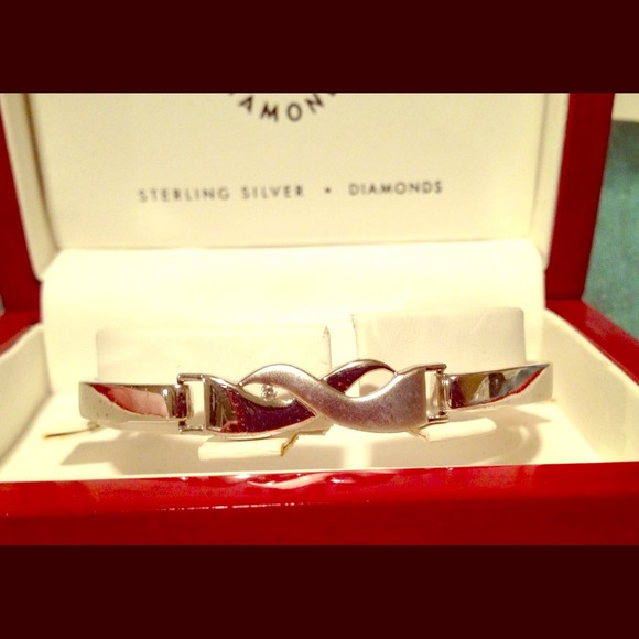 Sterling silver with diamond bracelet