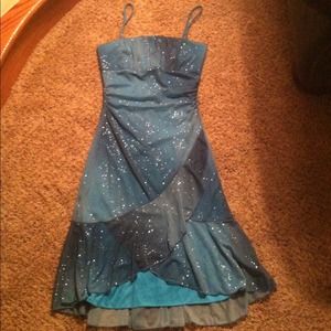 Teal and dark grey/black dress