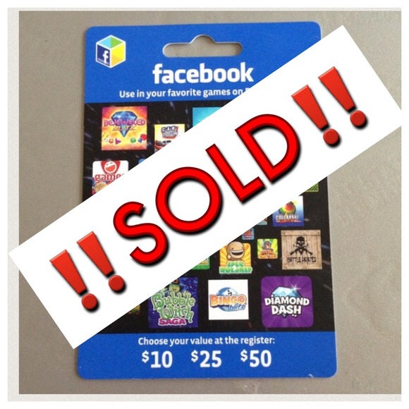 ‼️SOLD‼️ $50 Facebook Gift Card