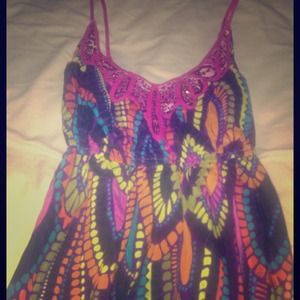 Beautiful color spaghetti strap short dress!!!