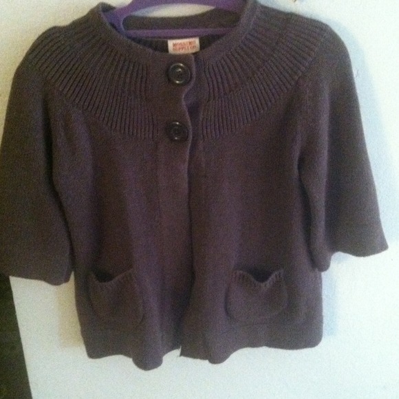 Mossimo Supply Outerwear - Brown quarter-sleeve sweater Mossimo Supply Outerwear - Brown quarter-sleeve sweater