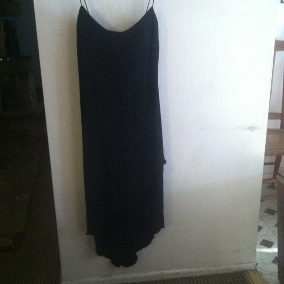 Black Beaded High-Low Dress