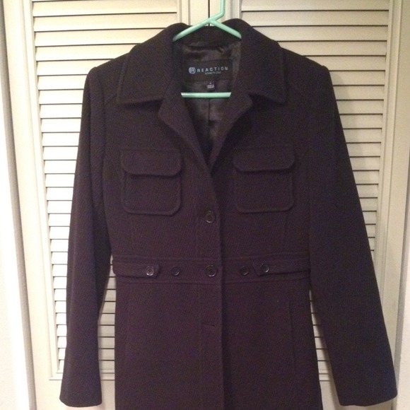 KENNETH COLE REACTION MAVY BLUE LONG JACKET.