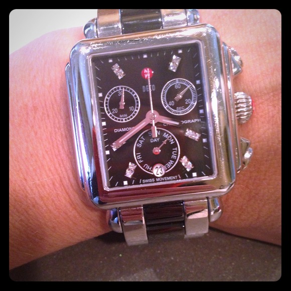 Authentic Michelle stainless diamond watch