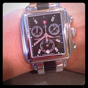 Authentic Michelle stainless diamond watch