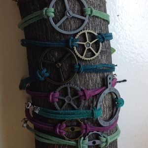 Handmade industrial and gears bracelets!