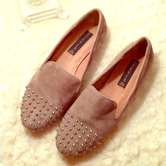 Steven by Steve Madden Shoes - *SOLD* Steve Madden studded suede taupe loafers