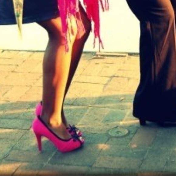 Hot pink & black heels