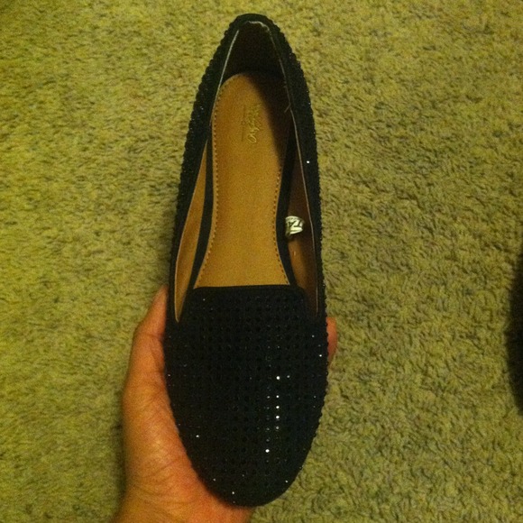 Black rhinestone Oxford shoe