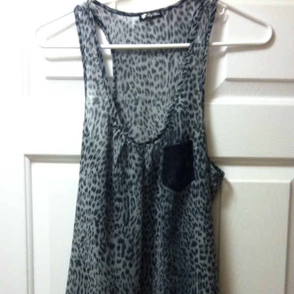 🎉HOST PIC🎉 Silky gray/black leopard top 🚫SOLD🚫 - Picture 2 of 3