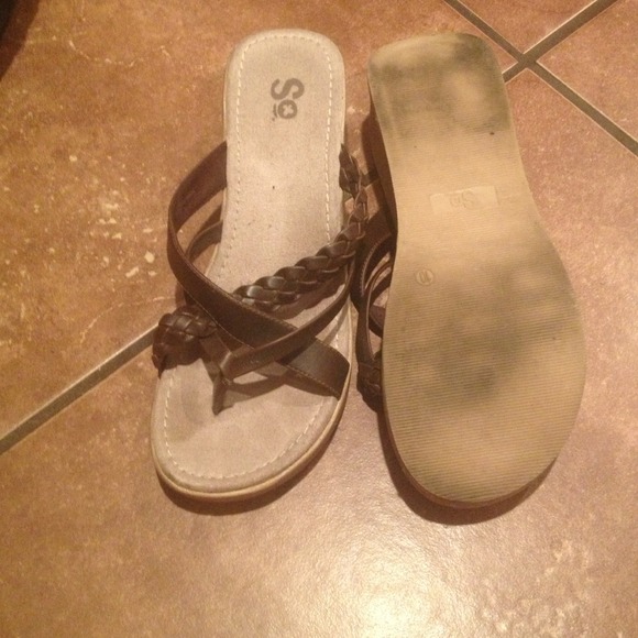 Brown wedge sandal