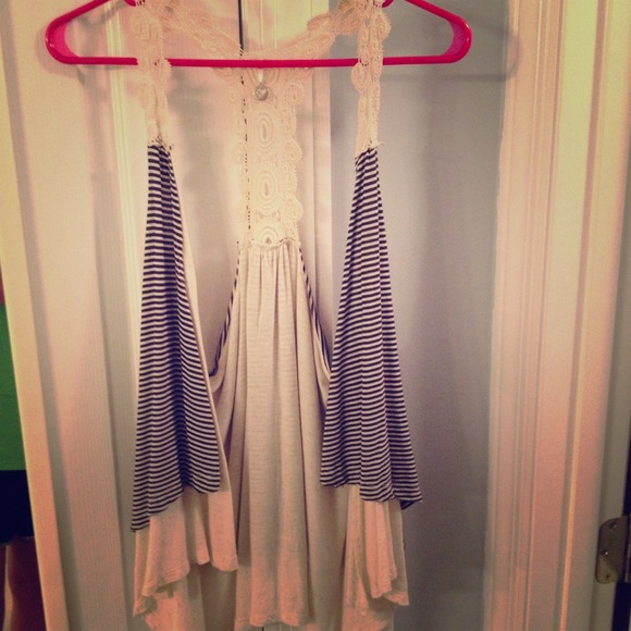 drapey crochet stripe vest