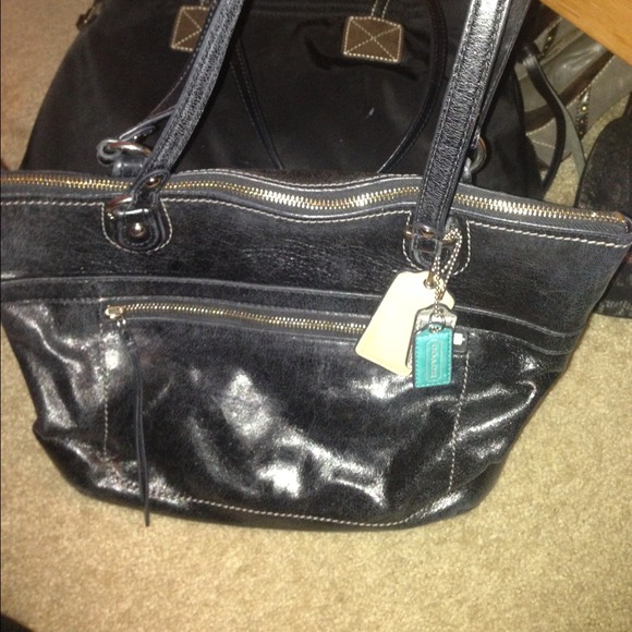 Black leather Authentic Coach purse